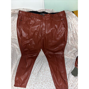 Torrid Perfect Skinny Faux Leather Ankle Pants Womens Size 24R Brown Mid Rise